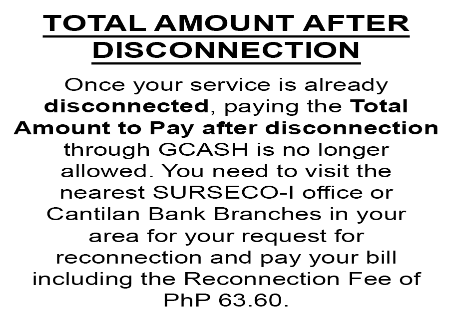 TOTAL AMOUNT AFTER DISCONNECTION